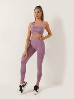 Seamless Dotted Peach Hip Trousers Racerback Bra Vest Sports Suit