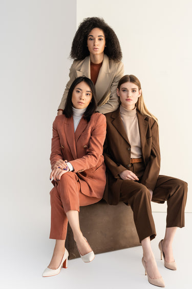 Three female fashion models