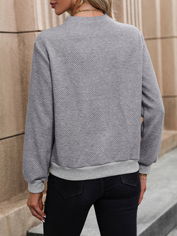 Grey Colored Long-Sleeved Autumn Sweatshirt