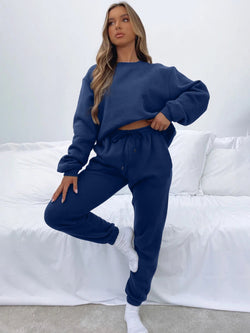 Collar Pullover Long Sleeve Sweater Suit